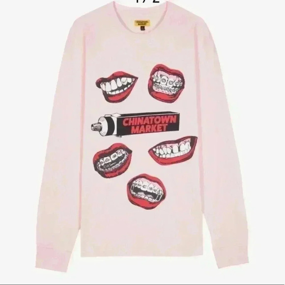 CHINATOWN MARKET NWT MOUTH LONG-SLEEVE TEE - Picture 10 of 14